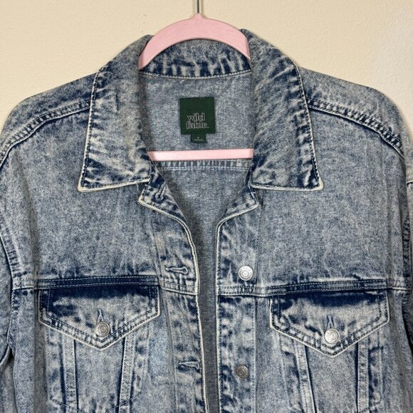Wild fable Denim Jacket blue jean jacket Med Wash Sz S WOMEN USA - Picture 2 of 5